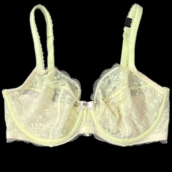 Victoria’s Secret Body by Victorias underwire unlined demi lace bra yellow 36C - Picture 1 of 3